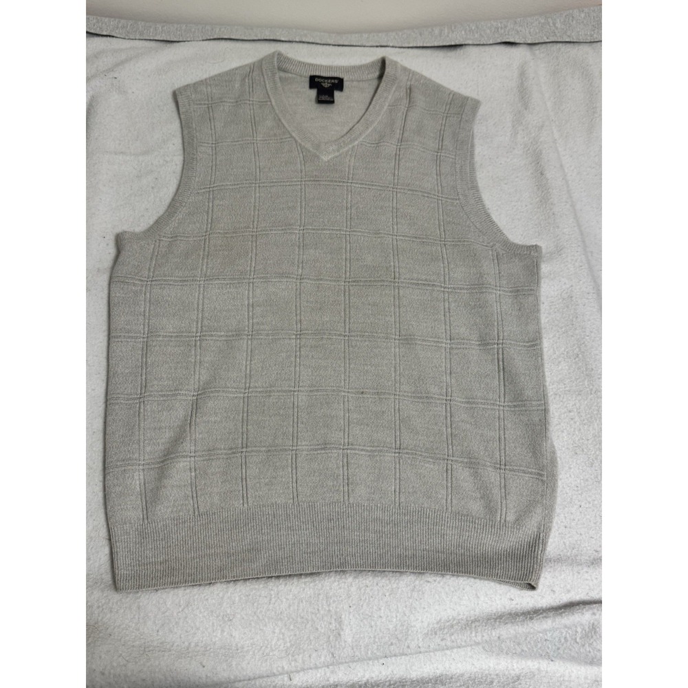 Dockers Extra Soft Fine Gauge V Neck Knit Sweater Vest Men's Lg